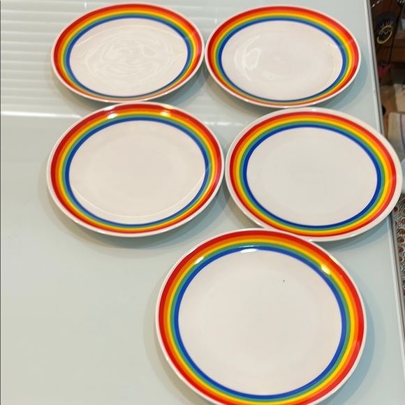 Set of 5 vintage 1979 rainbow pride dishes by Vandor